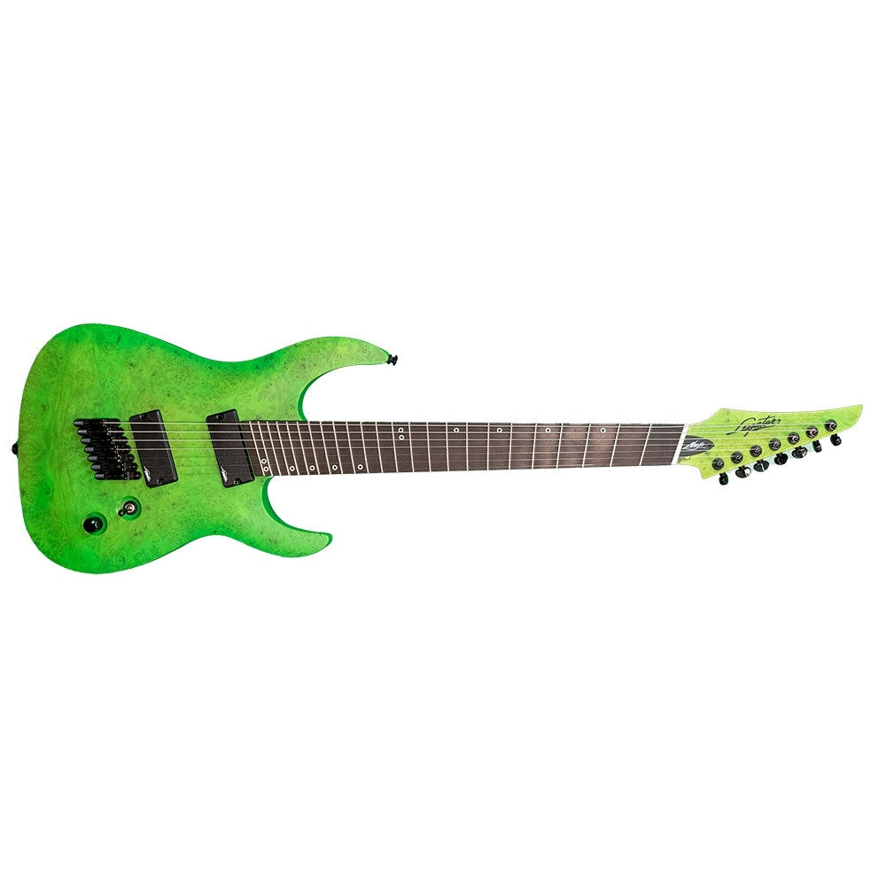 Legator Ninja Performance NRF7P Multi-Scale 7-String Electric Guitar, Ebony Fingerboard - Pastel Green Burl