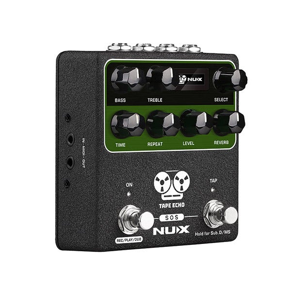 NuX Effects NDD-7 Tape Echo Tap-Tempo Guitar Effects Pedal w/ MIDI In-Out