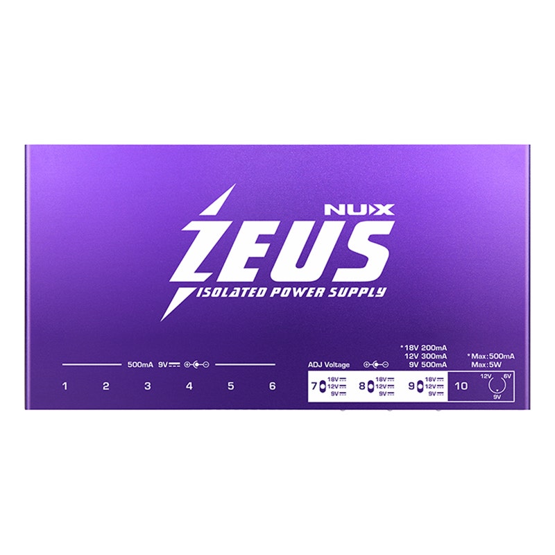 NUX Zeus 10-Output High-Current Isolated Guitar Pedal Pedalboard Power Supply