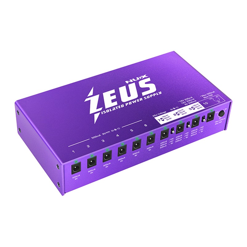 NUX Zeus 10-Output High-Current Isolated Guitar Pedal Pedalboard Power Supply