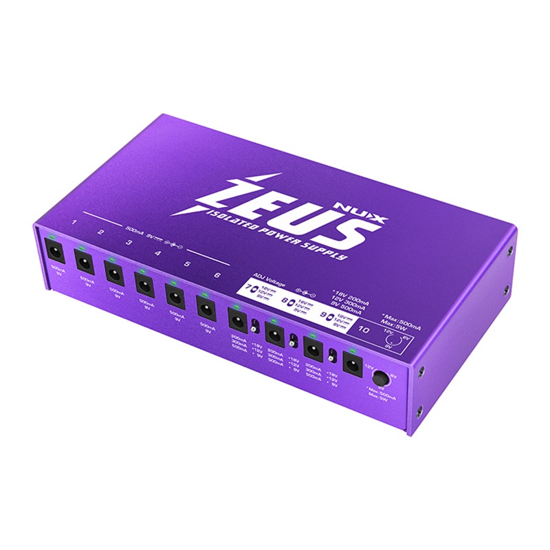 NUX Zeus 10-Output High-Current Isolated Guitar Pedal Pedalboard Power Supply