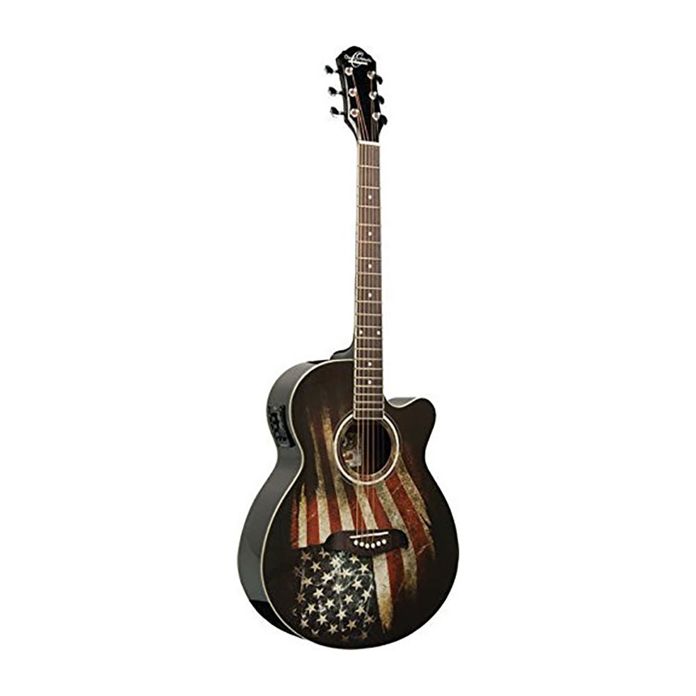 Oscar Schmidt OG10CEFLAG Acoustic-Electric Guitar - American Flag