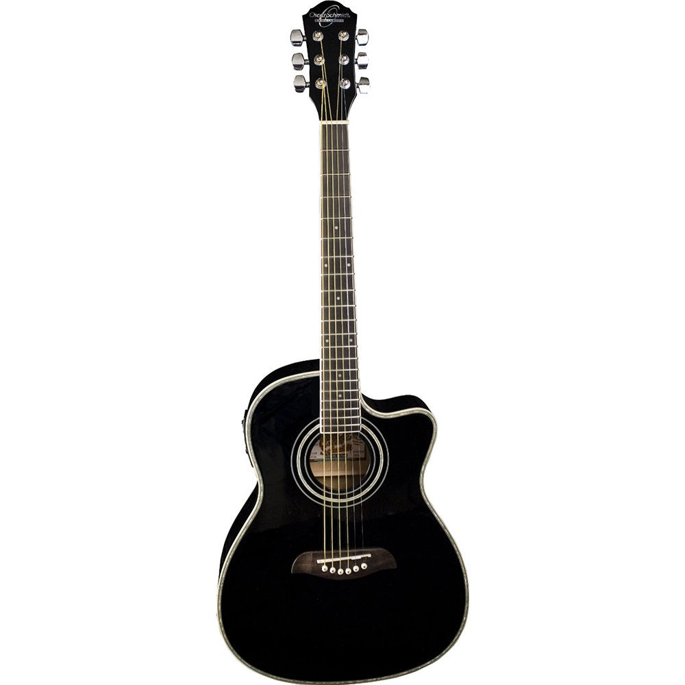 Oscar Schmidt OG1CE 3/4-Size Dreadnought Cutaway Acoustic-Electric Guitar - Black