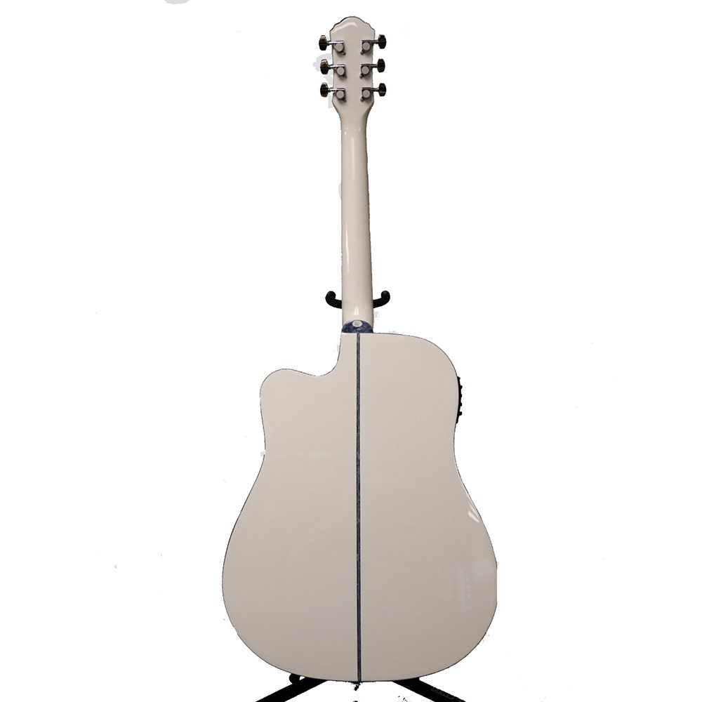 Oscar Schmidt OG2CE Dreadnought Cutaway Acoustic Electric Guitar - White