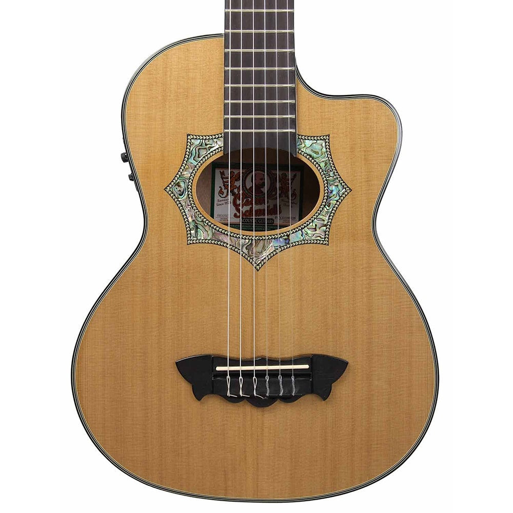 Oscar Schmidt OH30SCE Acoustic Electric Requinto Guitar Natural with Bag