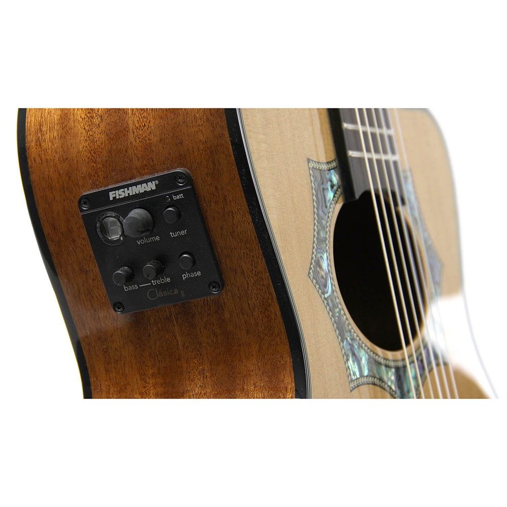 Oscar Schmidt OH30SCE Acoustic Electric Requinto Guitar Natural with Bag