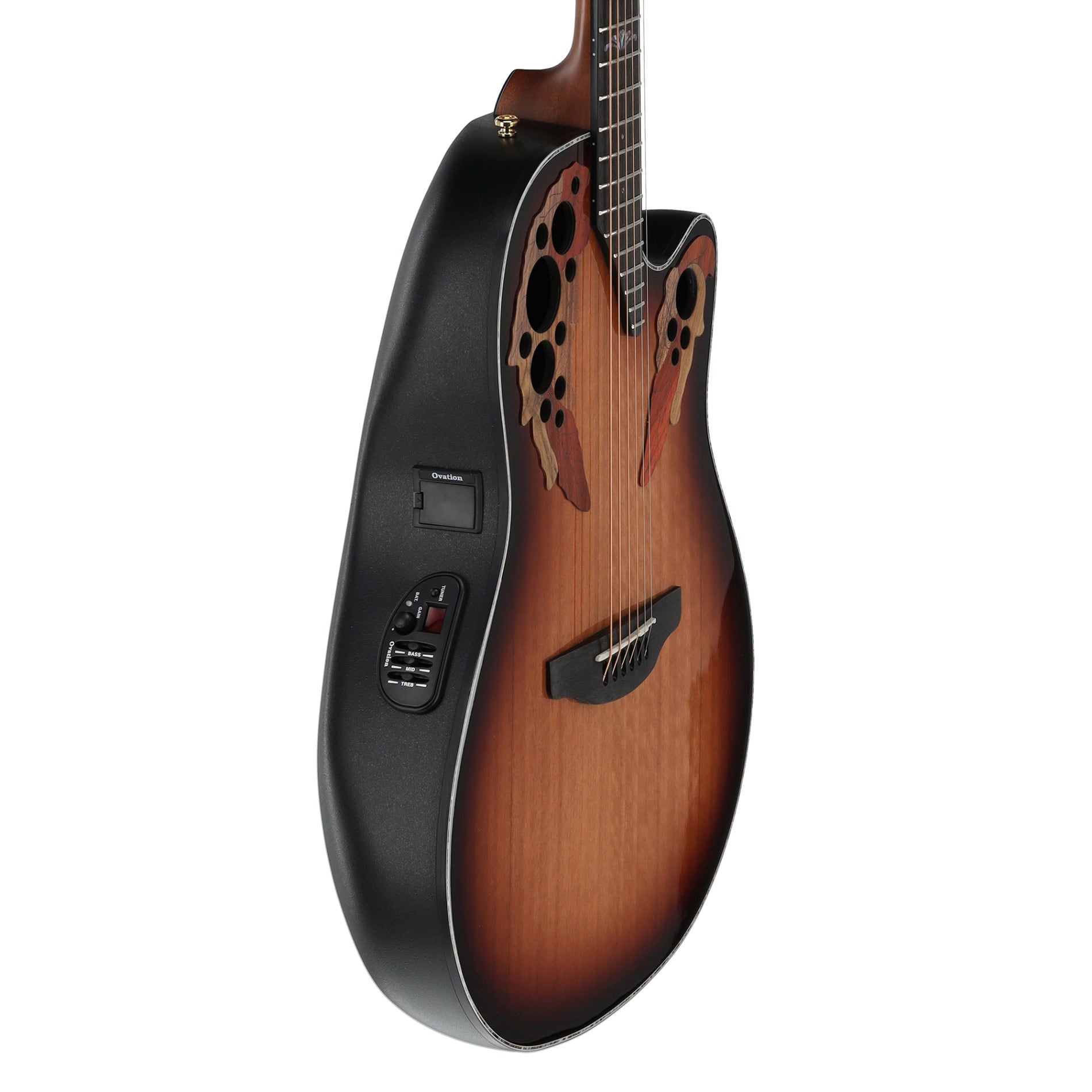 Ovation Limited Edition Celebrity Elite Plus Exotic Acoustic-Electric Guitar, Flamed Eucalyptus, Sunburst