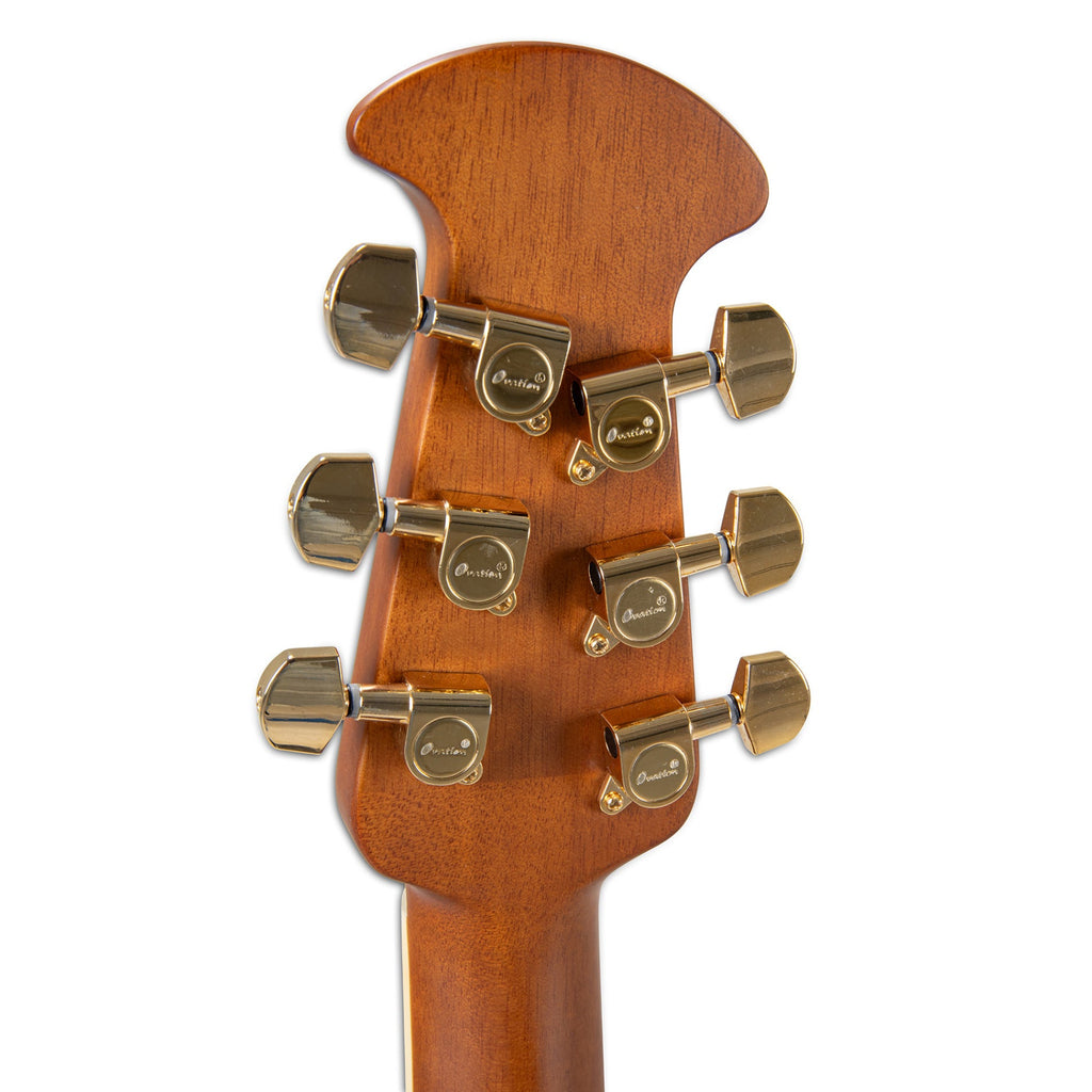 Ovation Celebrity Elite Deluxe CDX40-PB-G Acoustic-Electric Guitar, Solid Spruce Top, Peach Burst Satin