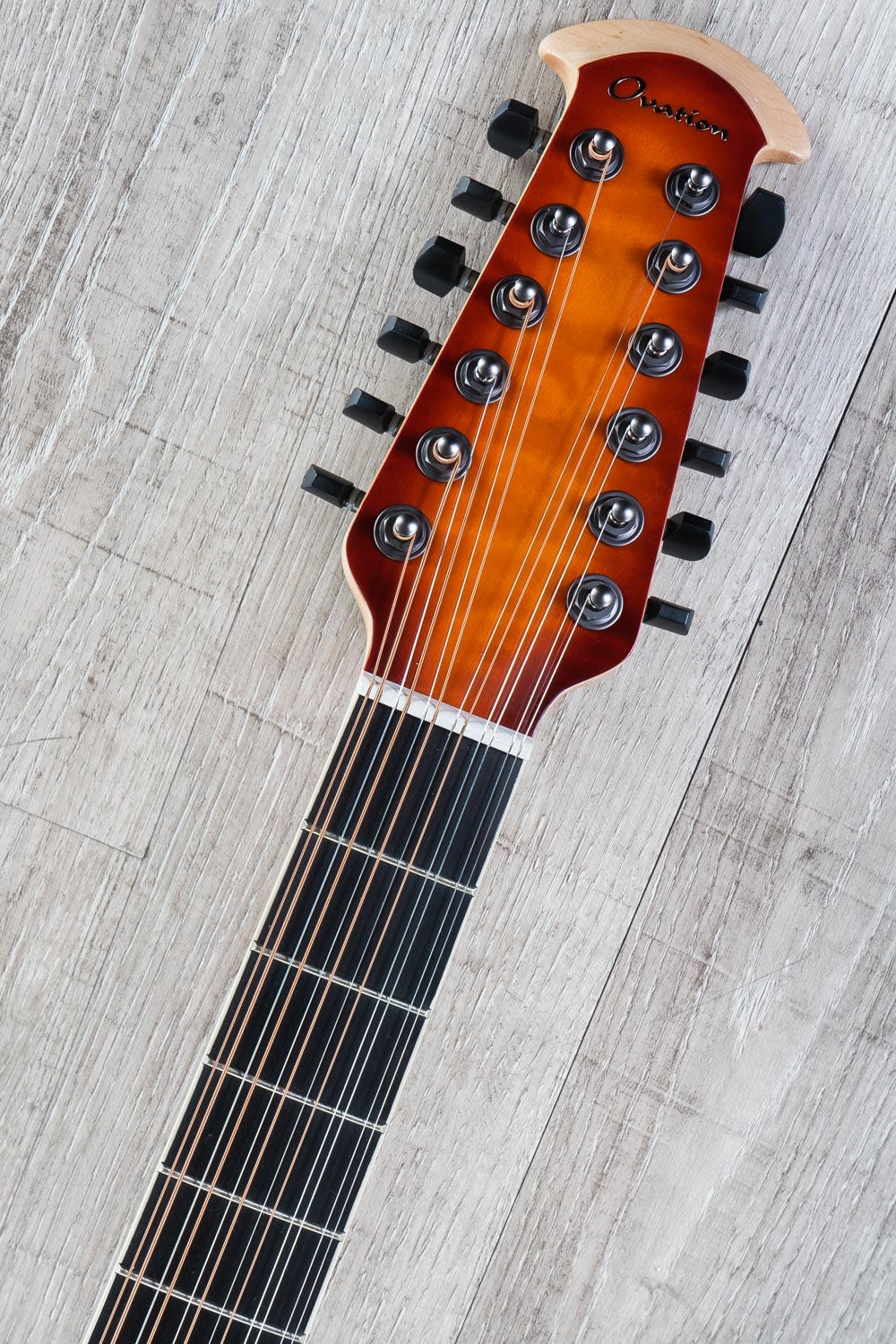 Ovation C2059AXP2-QHB ExoticWood Legend 12-String Acoustic Electric Guitar, Deep Contour, Honey Burst On Exotic Quilted Maple