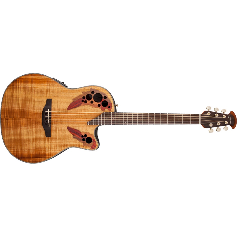 Ovation CE44P Celebrity Elite Plus Mid Depth Cutaway Figured Koa Top Acoustic-Electric Guitar - Natural