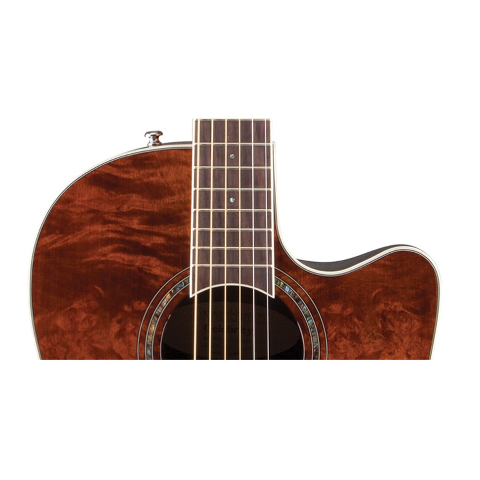 Ovation CS24P Celebrity Standard Plus Mid Depth Cutaway Acoustic-Electric Guitar in Nutmeg Burled Maple
