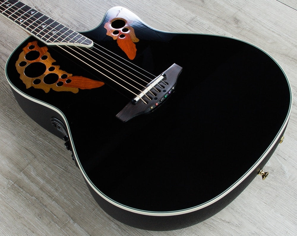 Ovation Elite 2078 AX Deep Contour Acoustic-Electric Guitar with Hard Case - Black (Open Box)