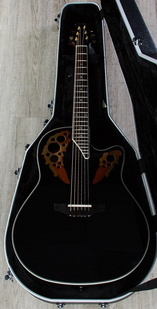 Ovation Elite 2078 AX Deep Contour Acoustic-Electric Guitar with Hard Case - Black (Open Box)