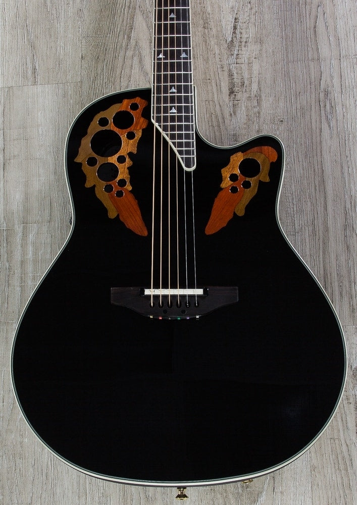 Ovation Elite 2078 AX Deep Contour Acoustic-Electric Guitar with Hard Case - Black (Open Box)