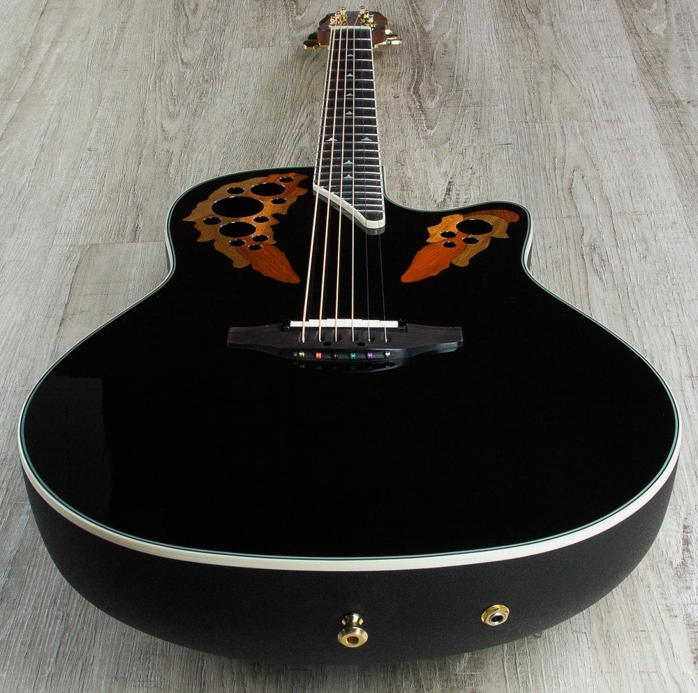 Ovation Elite 2078 AX Deep Contour Acoustic-Electric Guitar with Hard Case - Black (Open Box)