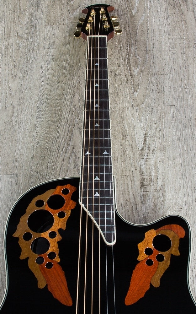 Ovation Elite 2078 AX Deep Contour Acoustic-Electric Guitar with Hard Case - Black (Open Box)