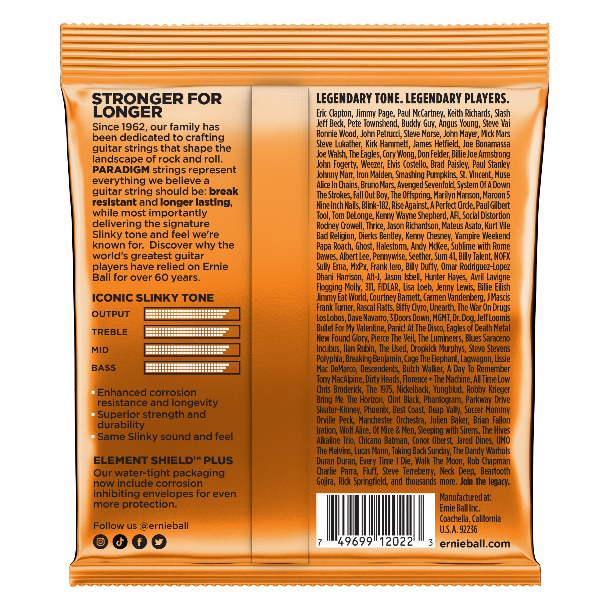 Ernie Ball 2022 Paradigm Electric Guitar Strings, Hybrid Slinky (9-46)