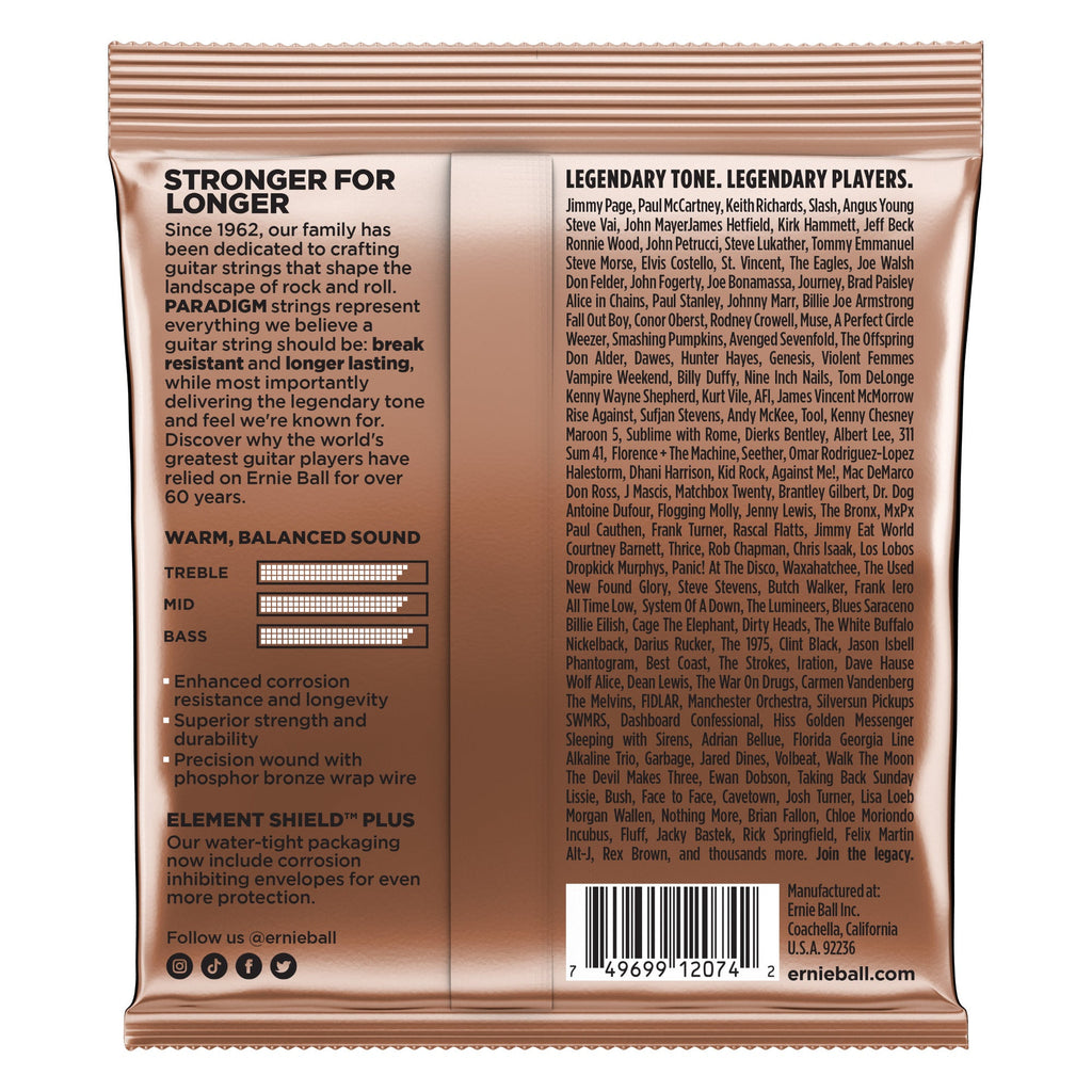 Ernie Ball 2074 Paradigm Phosphor Bronze Acoustic Guitar Strings, Medium (13-56)