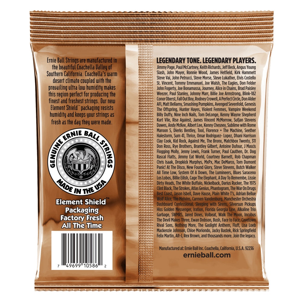 Ernie Ball 2143 Earthwood Phosphor Bronze Acoustic Guitar Strings, 12.5-56