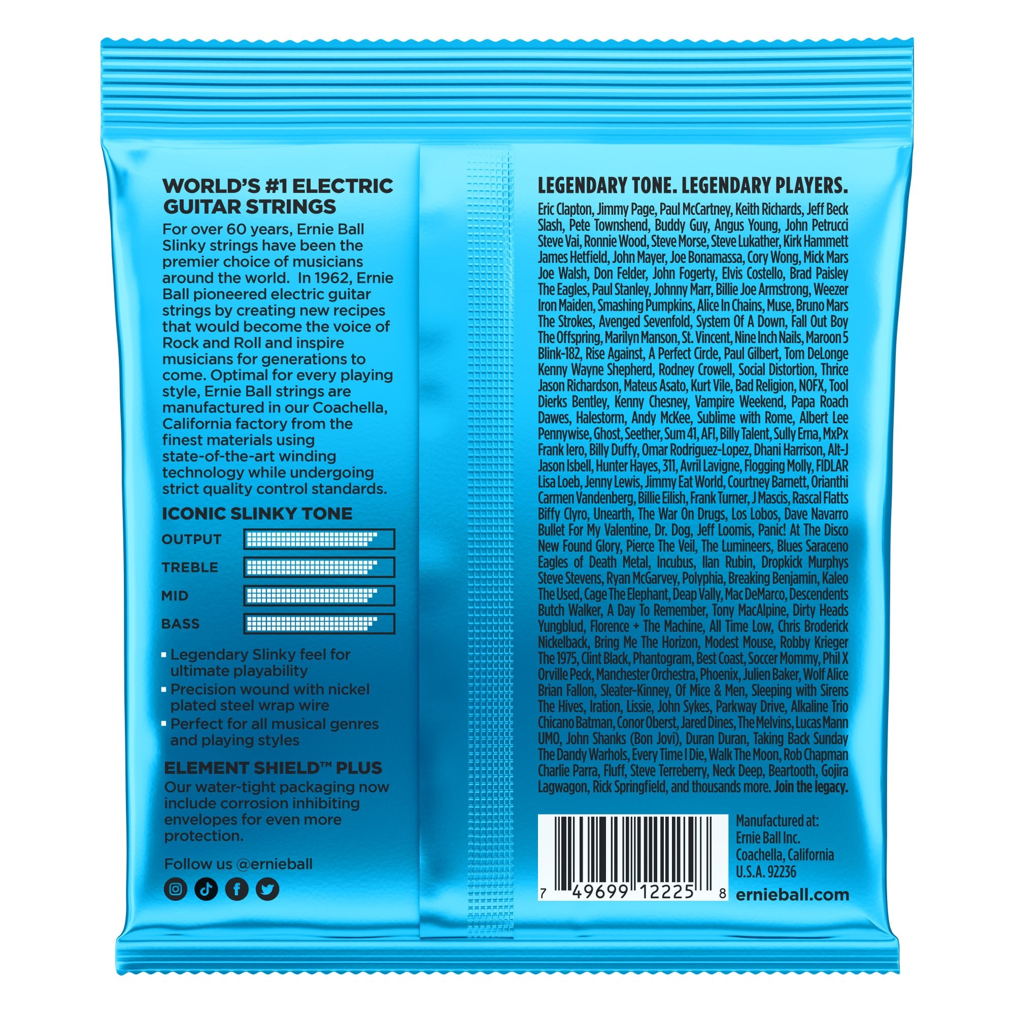 Ernie Ball 2225 Extra Slinky Nickel Wound Electric Strings (8-38)