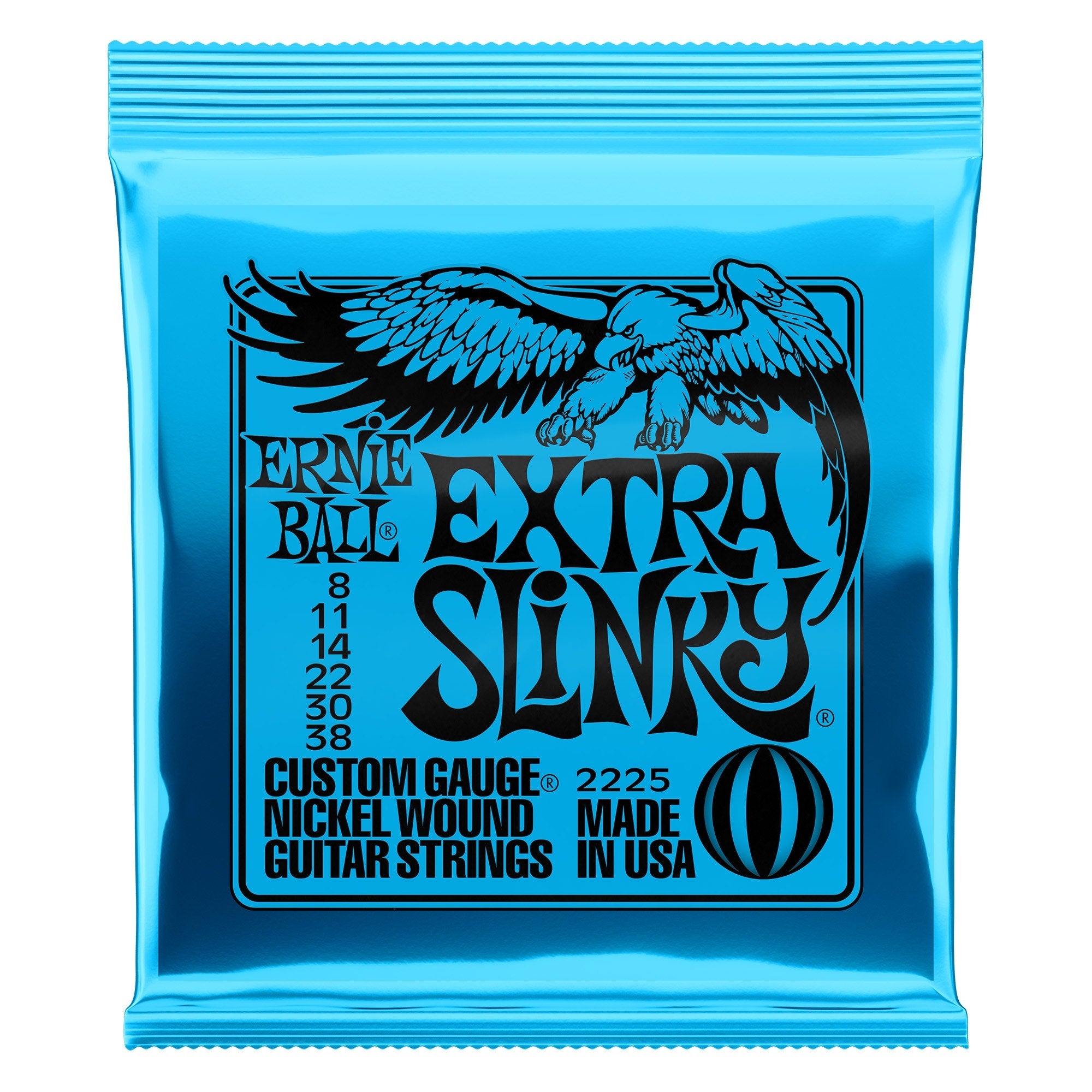 Ernie Ball 2225 Extra Slinky Nickel Wound Electric Strings (8-38)