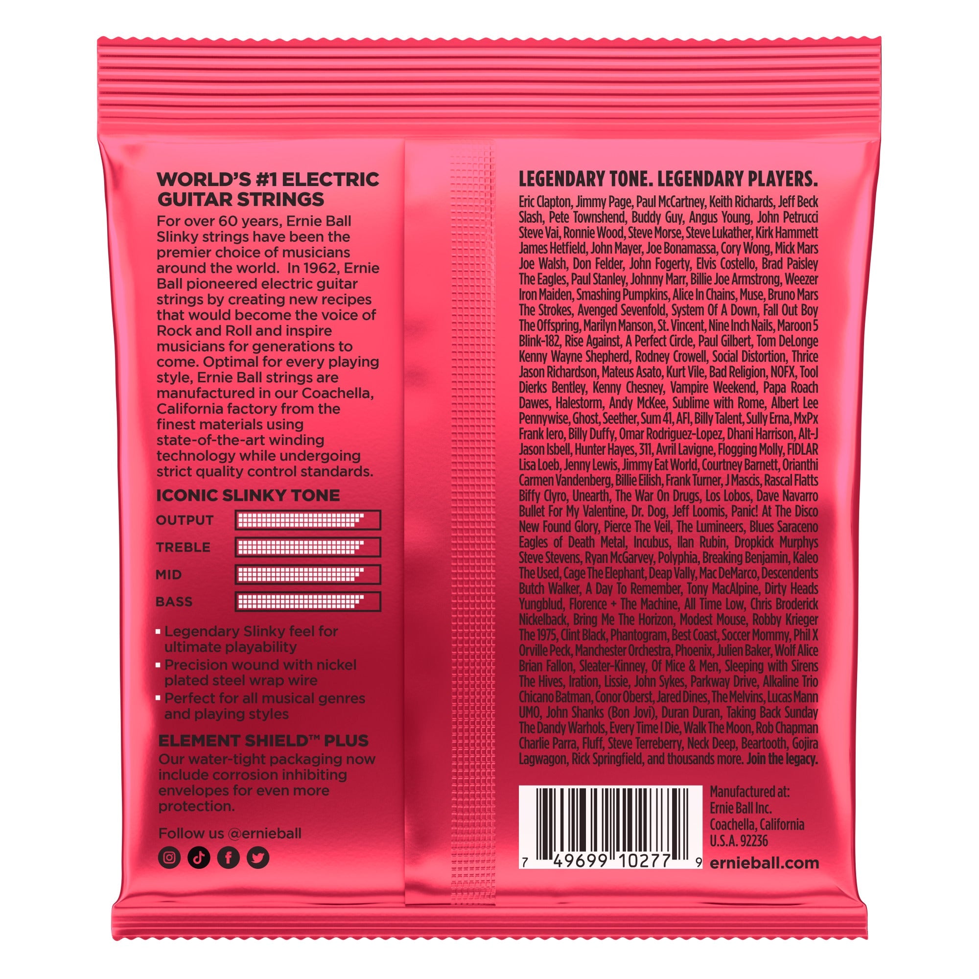 Ernie Ball 2226 Burly Slinky Electric Guitar Strings, Nickel Wound, 11-52