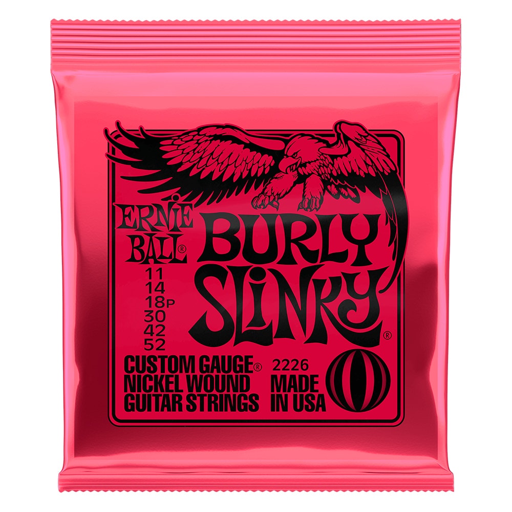 Ernie Ball 2226 Burly Slinky Electric Guitar Strings, Nickel Wound, 11-52