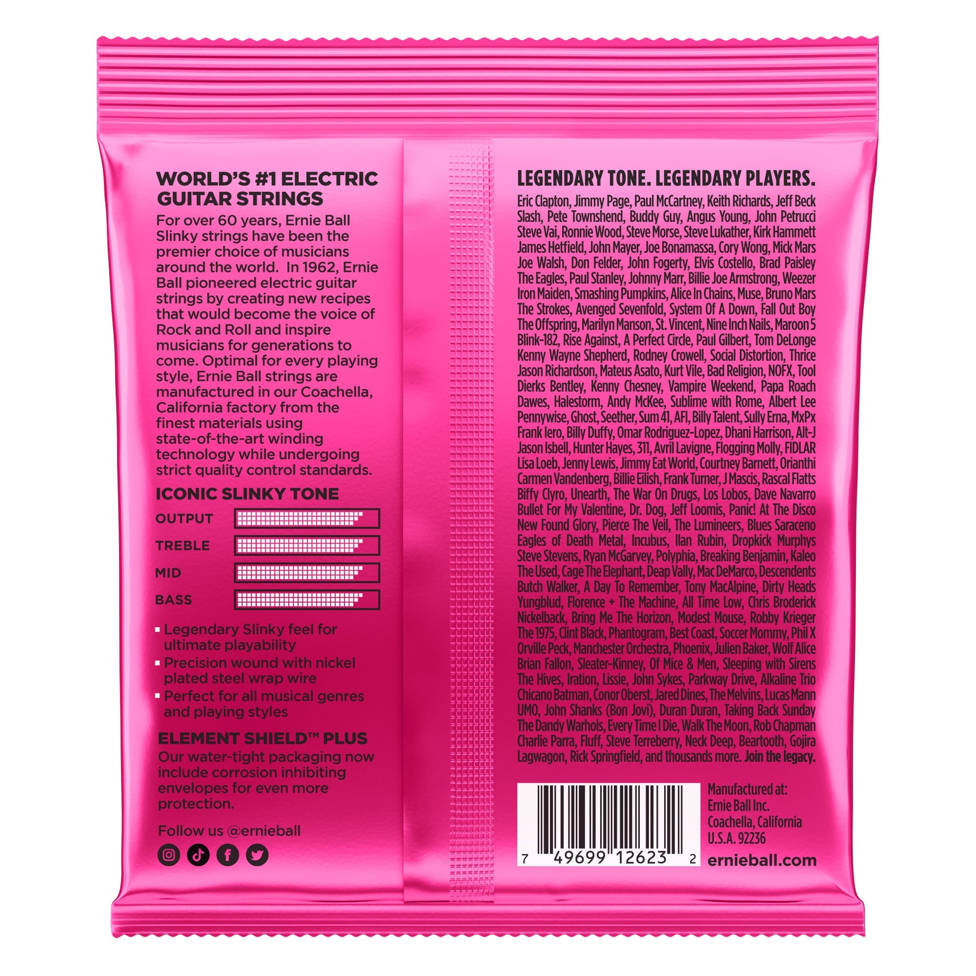 Ernie Ball 2623 7-String Super Slinky Nickel Wound Electric Guitar Strings (9-52)
