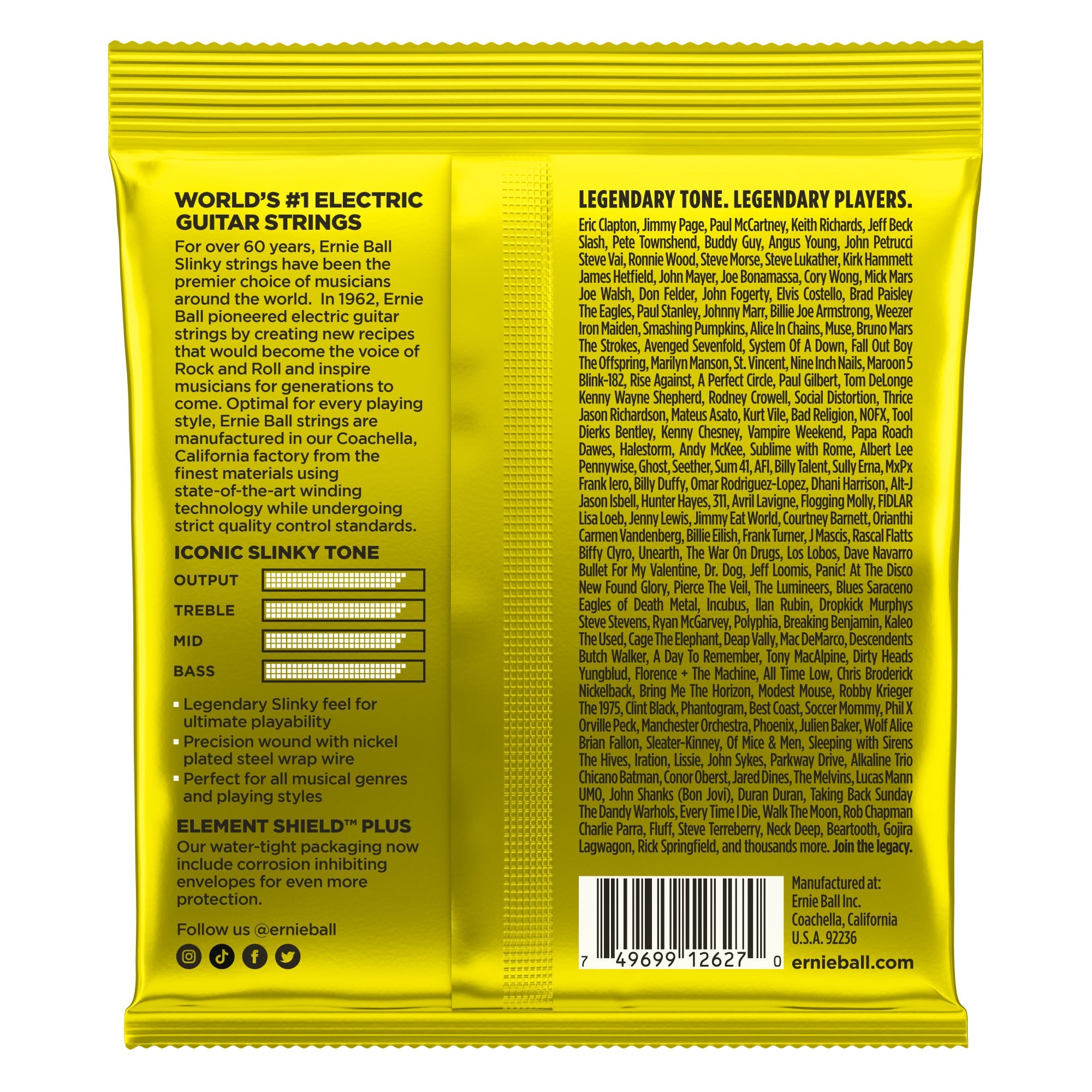 Ernie Ball 2627 Beefy Slinky Nickel Wound Electric Guitar Strings (11-54)