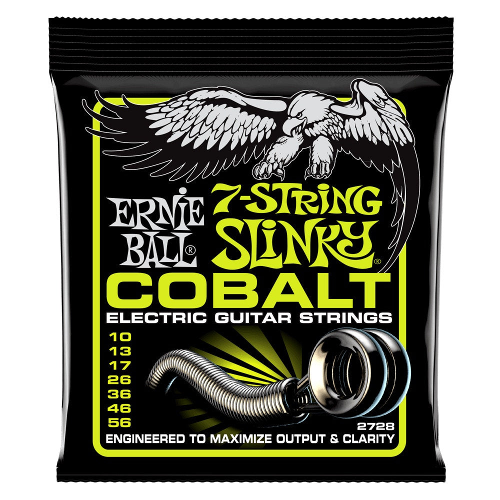 Ernie Ball 2728 Cobalt 7-String Regular Slinky Electric Guitar Strings (10-56)