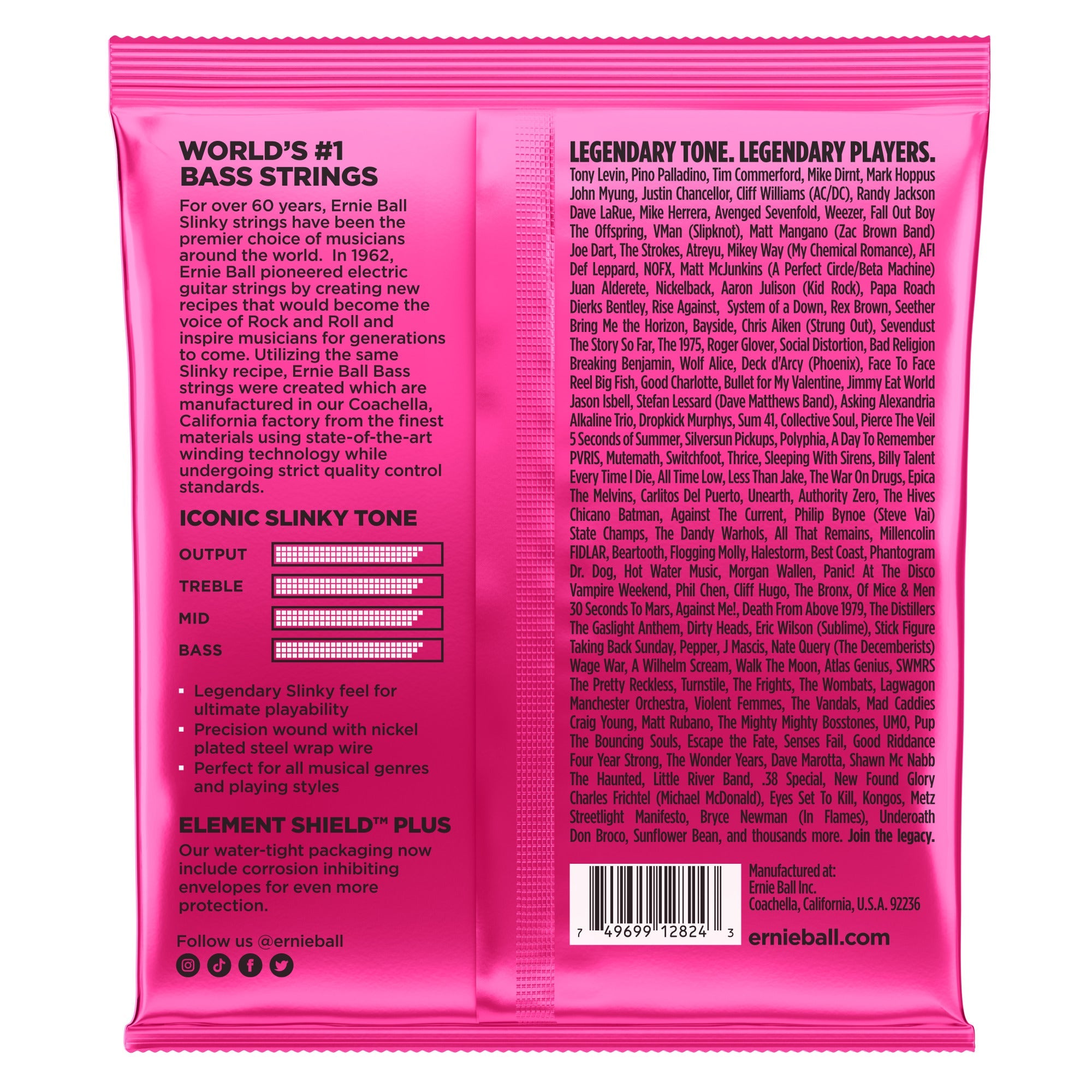 Ernie Ball 2824 Super Slinky 5-String Nickel Wound Electric Bass Strings (40-125)