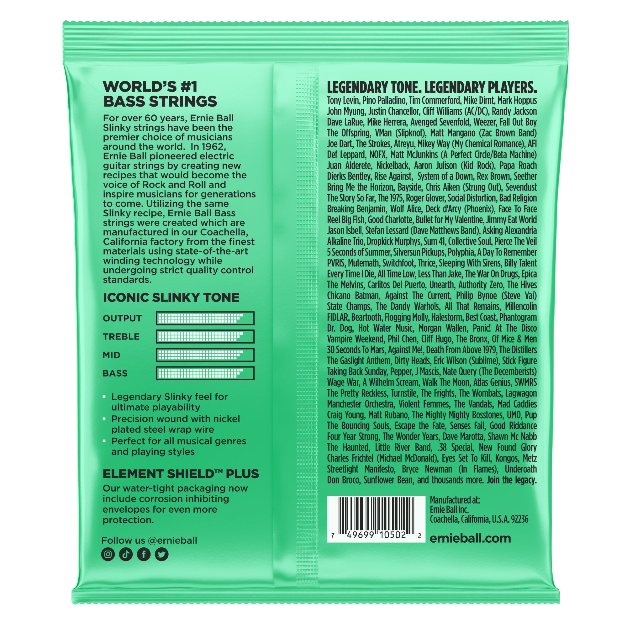 Ernie Ball 2841 Hyper Slinky Nickel Wound Bass Strings, 40-100