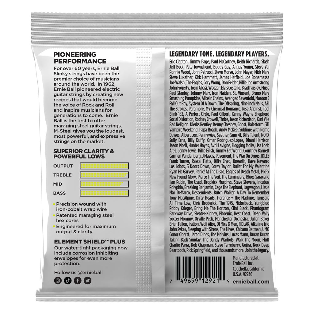 Ernie Ball 2921 M-Steel Regular Slinky Electric Guitar Strings (10-46)