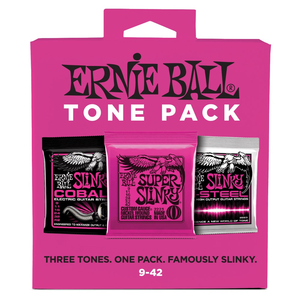 Ernie Ball 3333 Electric Guitar Strings Tone Pack, Super Slinky (9-42)