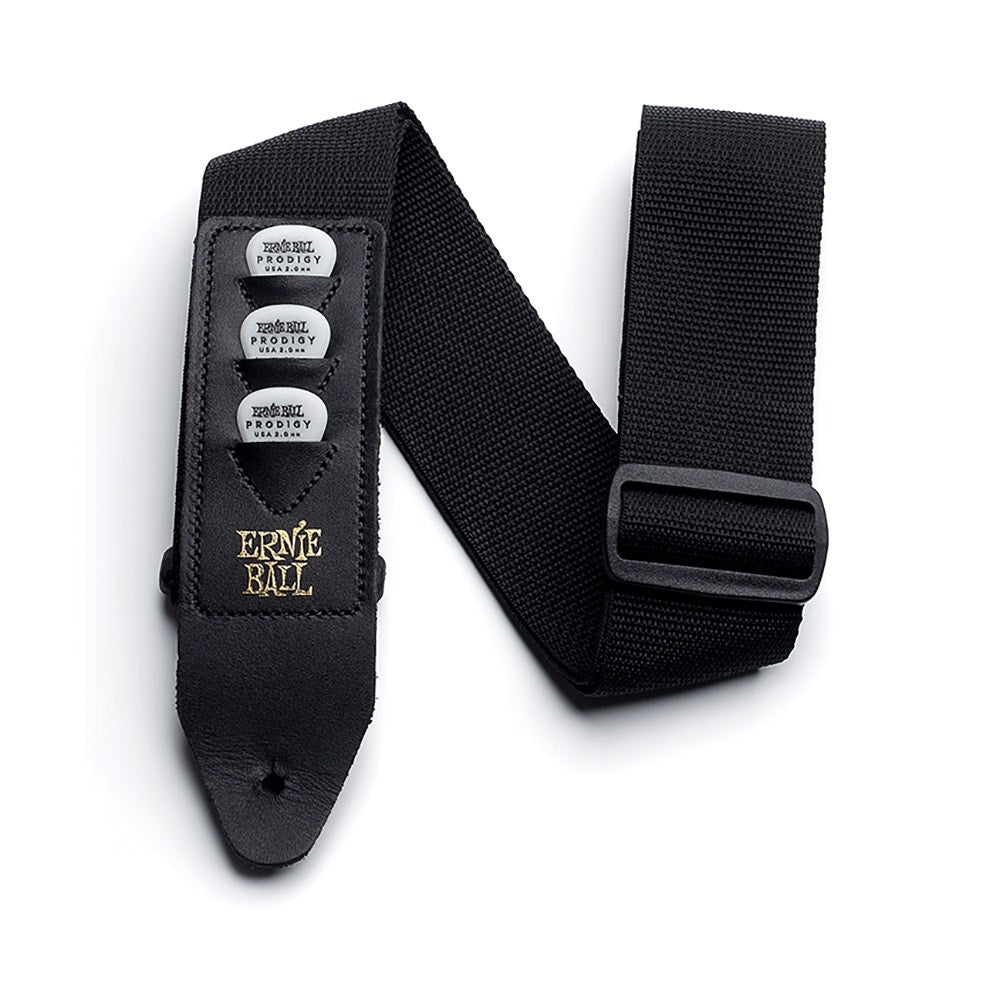 Ernie Ball 4039 Pickholder Guitar Bass Strap, Black