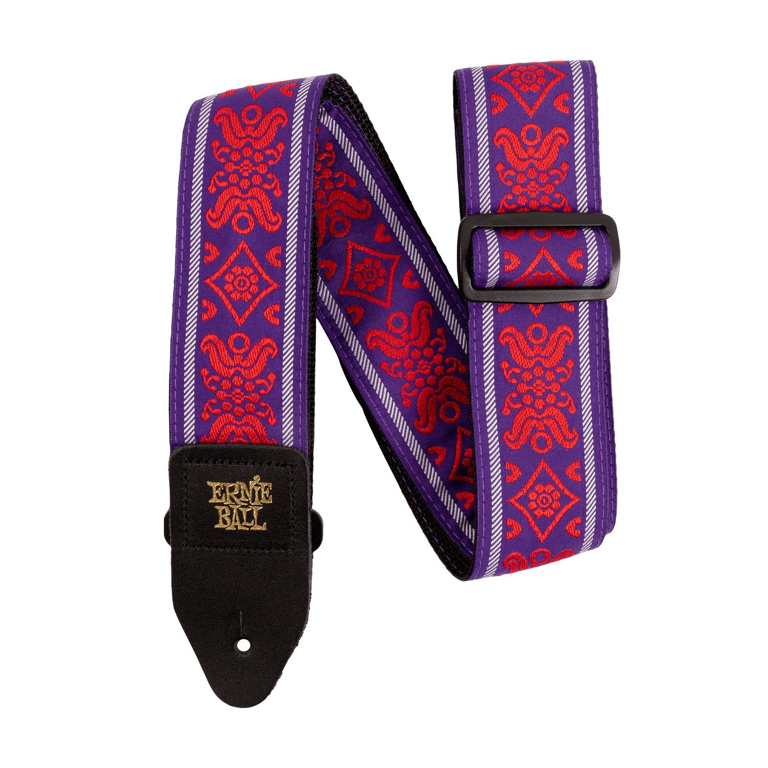 Ernie Ball 5330 2" Wide Royal Flush Red Jacquard Guitar / Bass Strap, 41"-72" Long