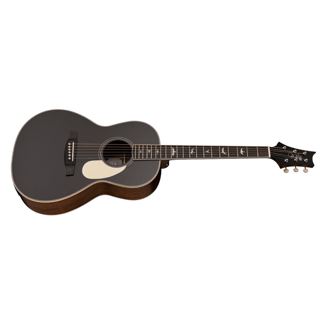 PRS Paul Reed Smith SE P20 Parlor Acoustic Guitar, Solid Mahogany Top, Satin Black Top