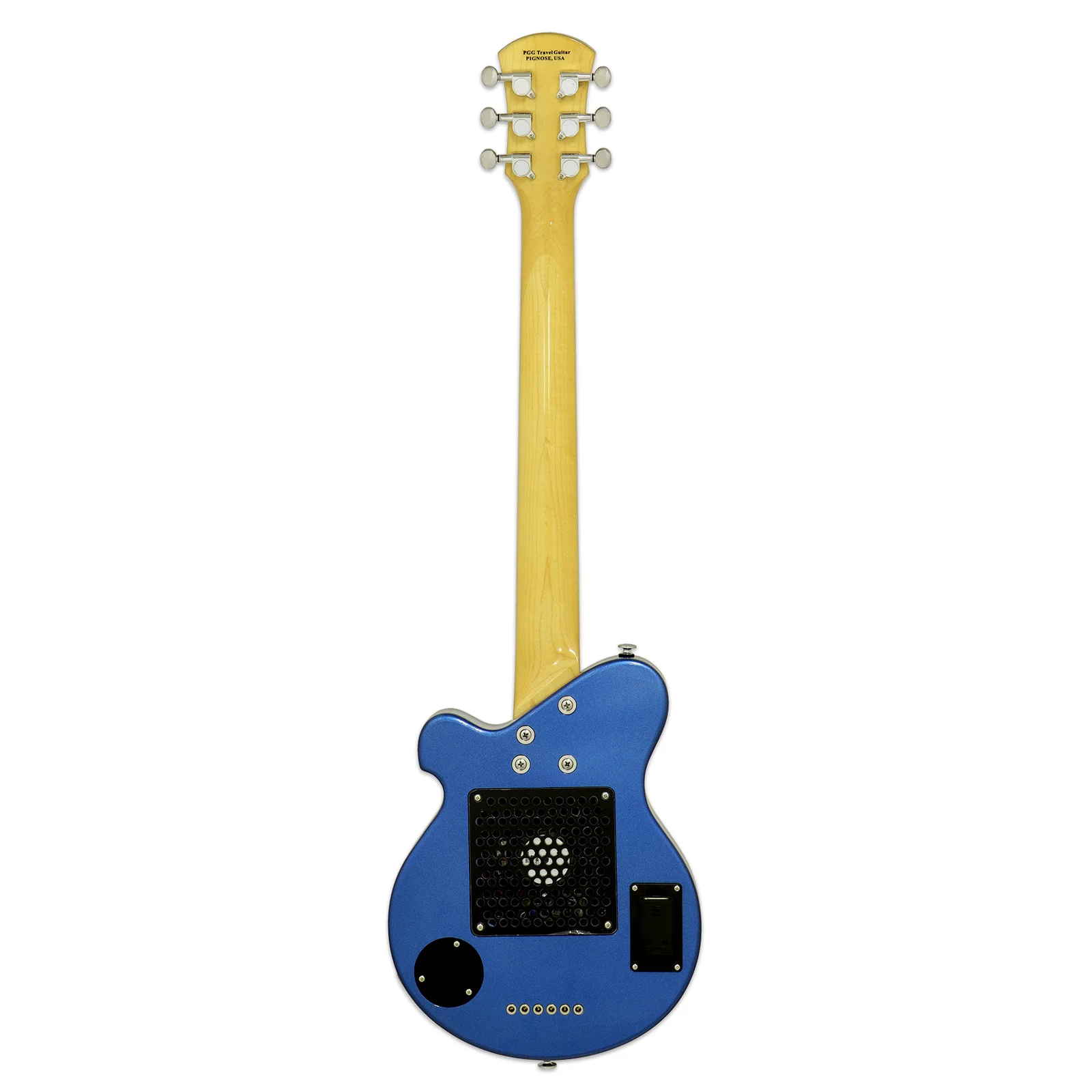 Pignose PGG-200-BLPL Short-Scale Mini Electric Guitar, Built-In Amp, Blue Paisley