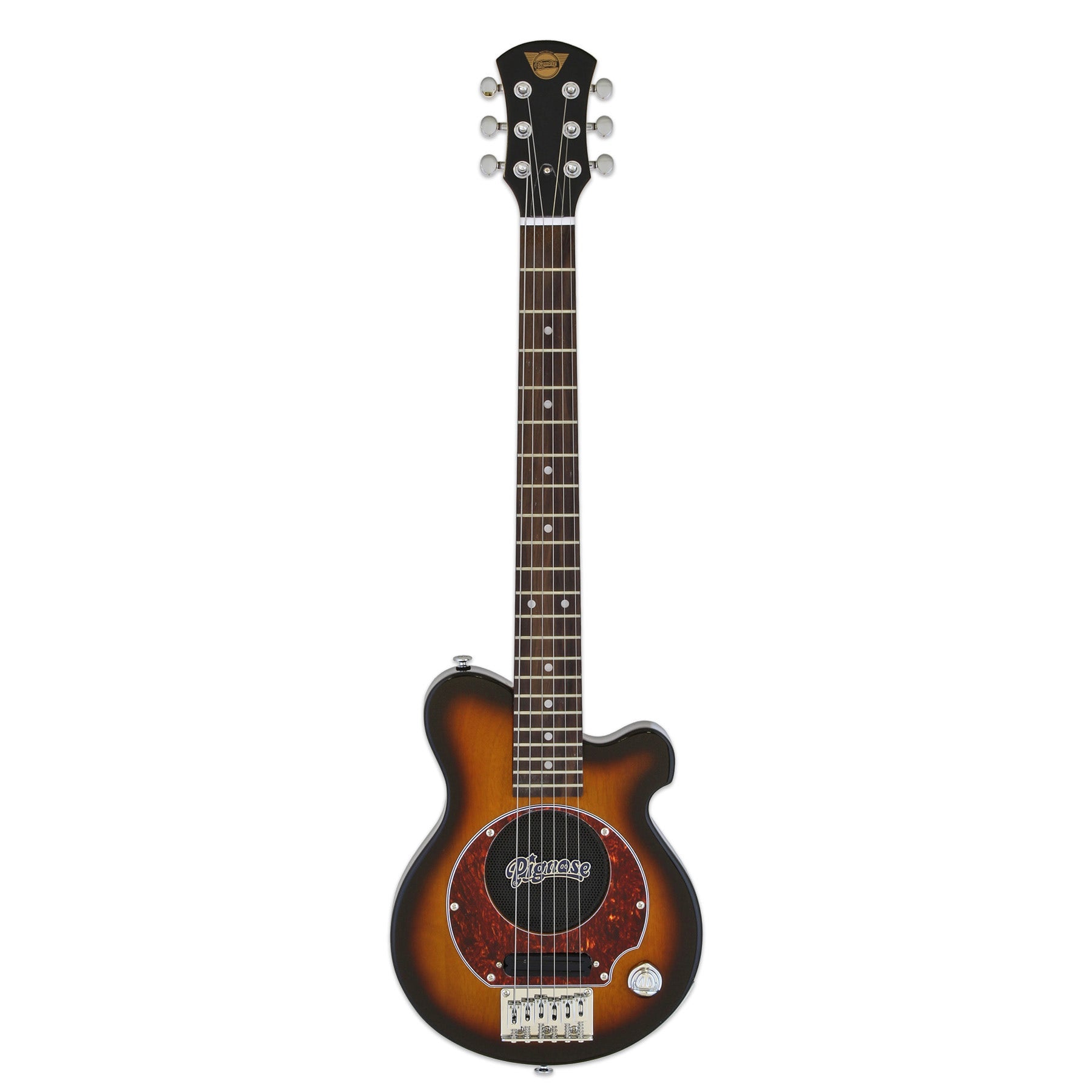 Pignose PGG-200-BS Short-Scale Mini Electric Guitar, Built-In Amp, Vintage Sunburst