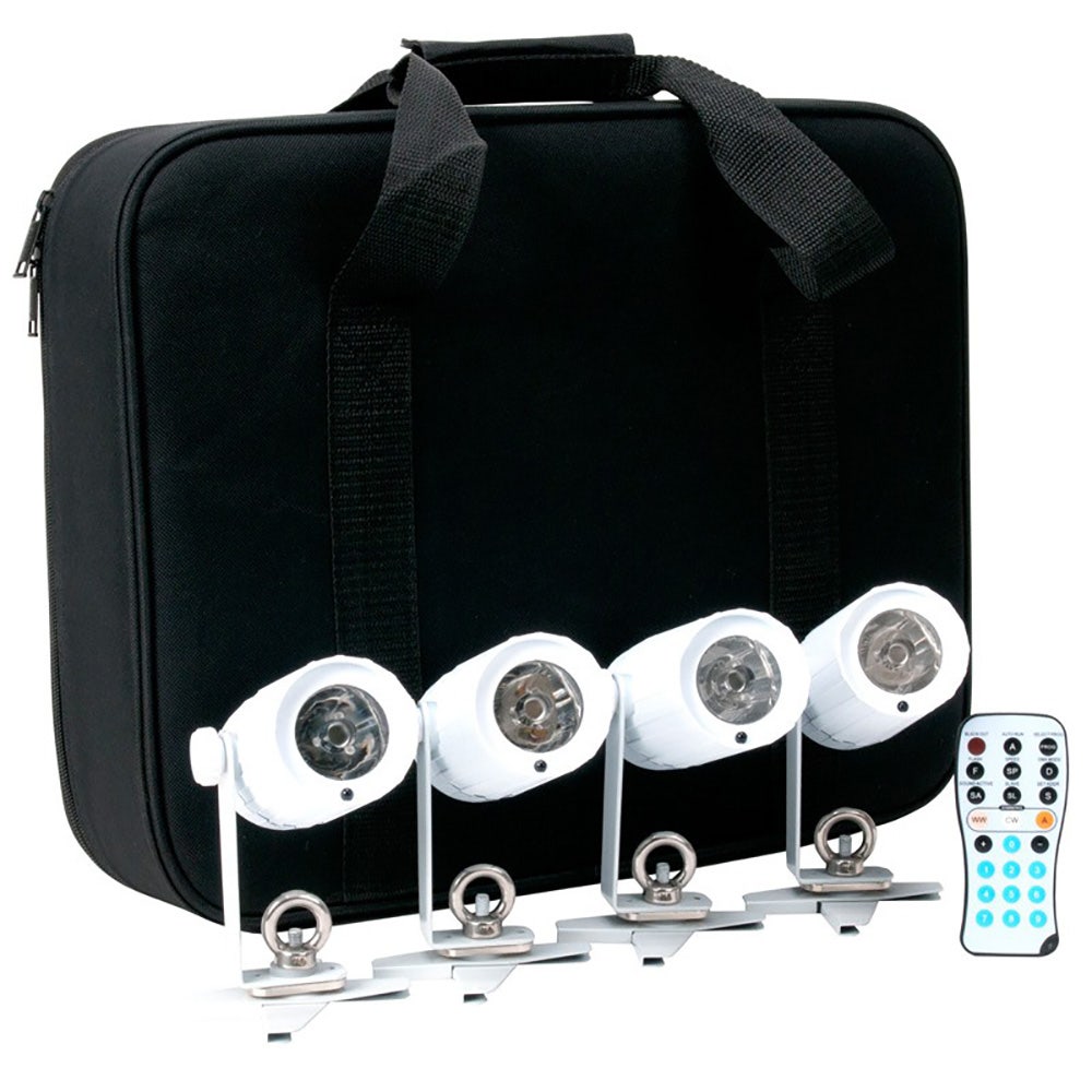 American DJ PinPoint Go Pak | 4 x Battery Powered Pin Spot LED in Carrying Case