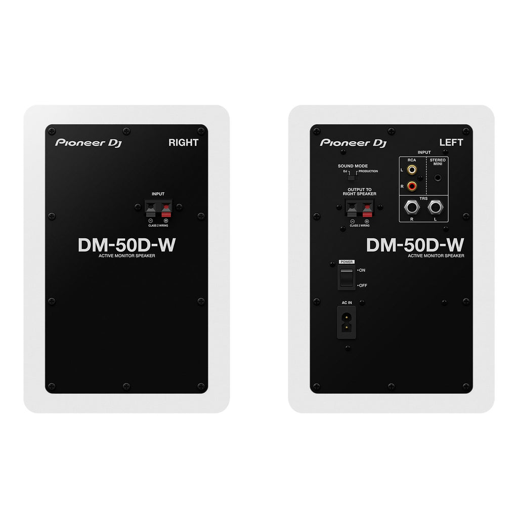 Pioneer DJ DM-50D 5-Inch Active Powered Studio Monitor Speaker (Pair), White