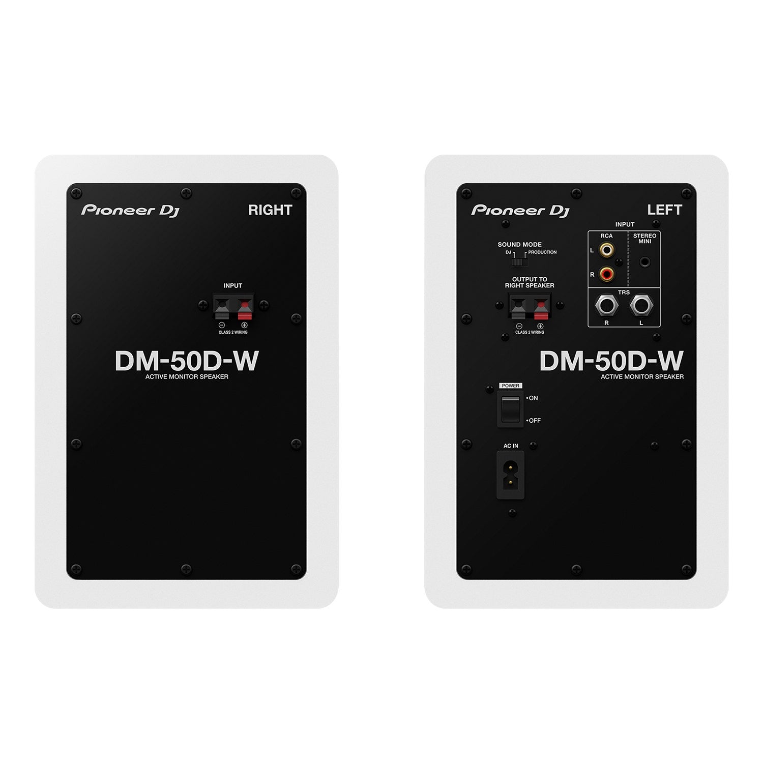 Pioneer DJ DM-50D 5-Inch Active Powered Studio Monitor Speaker (Pair), White