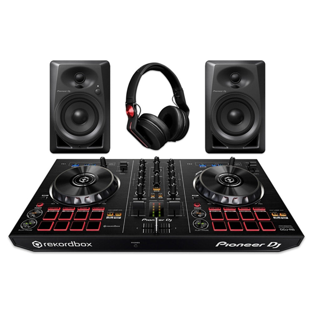 Pioneer DJ Starter Pack - DDJ-RB rekordbox Controller, Studio Monitors & Headphones(Open Box)