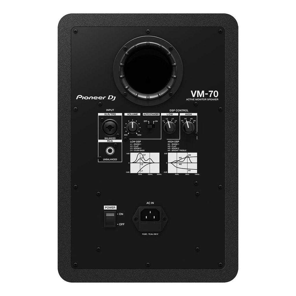 Pioneer DJ VM-70 100-Watt 6.5-Inch 2-Way Powered Active Studio Monitor, Black
