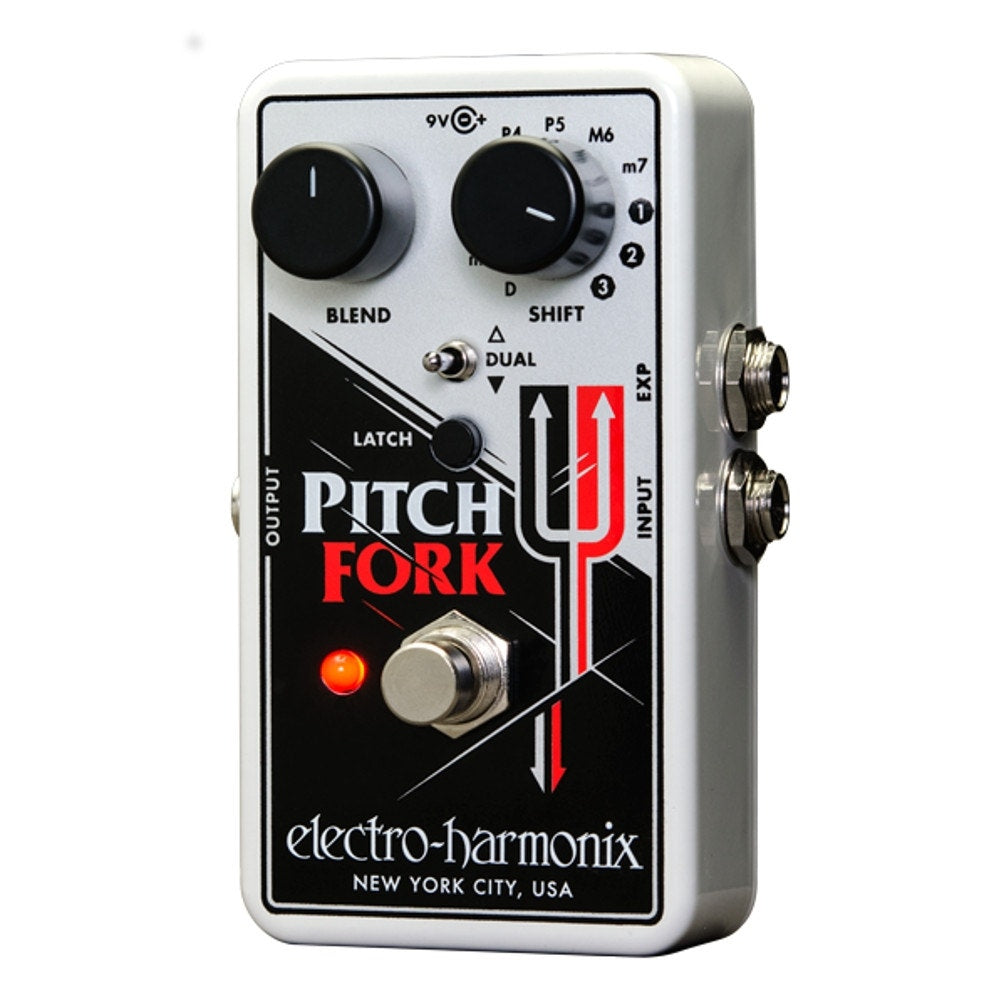 Electro-Harmonix EHX Pitch Fork Harmonizing Pitch Shift Guitar Effects Pedal with Latch and Momentary Modes