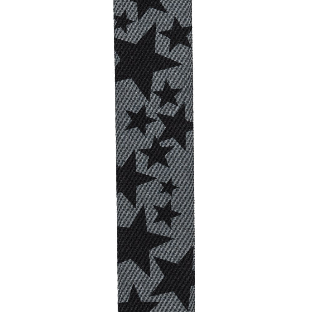 D'Addario 50BAL14 30"-55" Long Black & Grey Stars Auto-Lock Guitar Strap