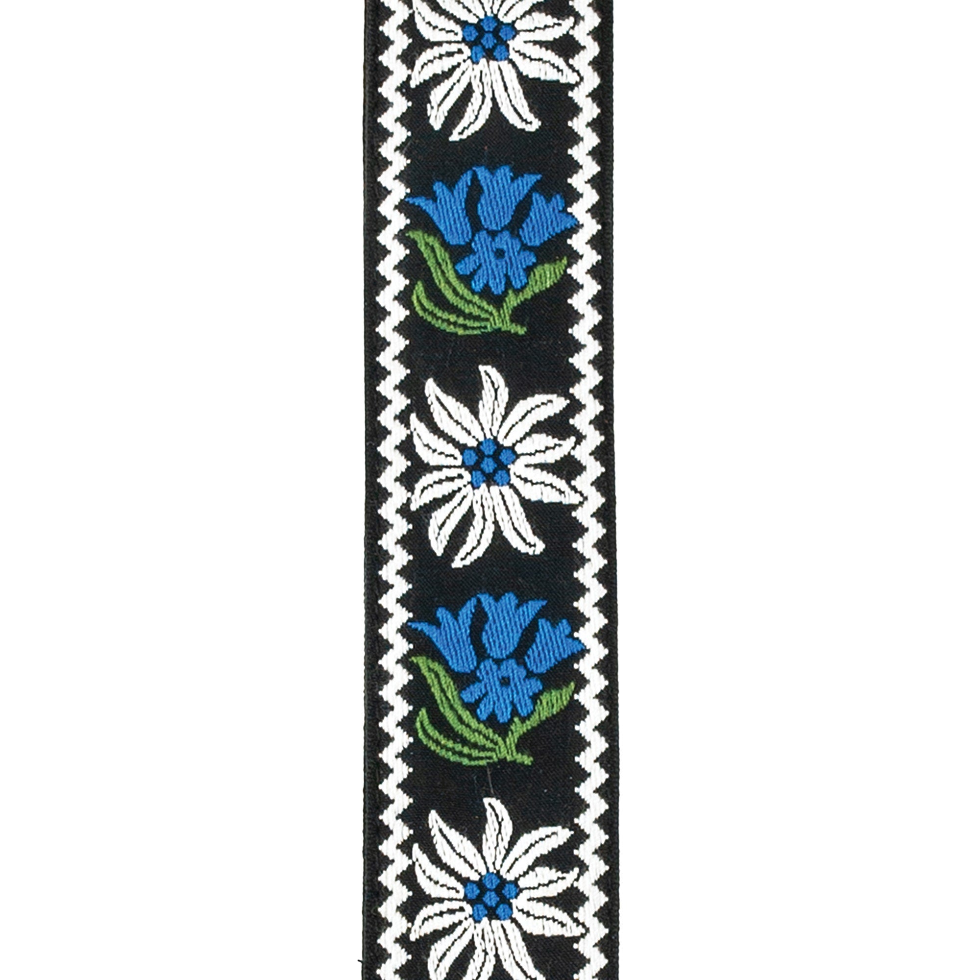 D'Addario Planet Waves 50PCLV01 Peace and Love Woven Guitar Bass Strap, Black and Blue