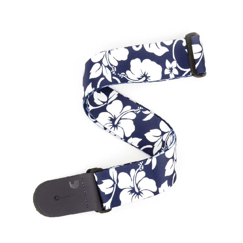 D'Addario Planet Waves P20S1503 Polyester Woven Guitar Bass Strap, Blue Hibiscus