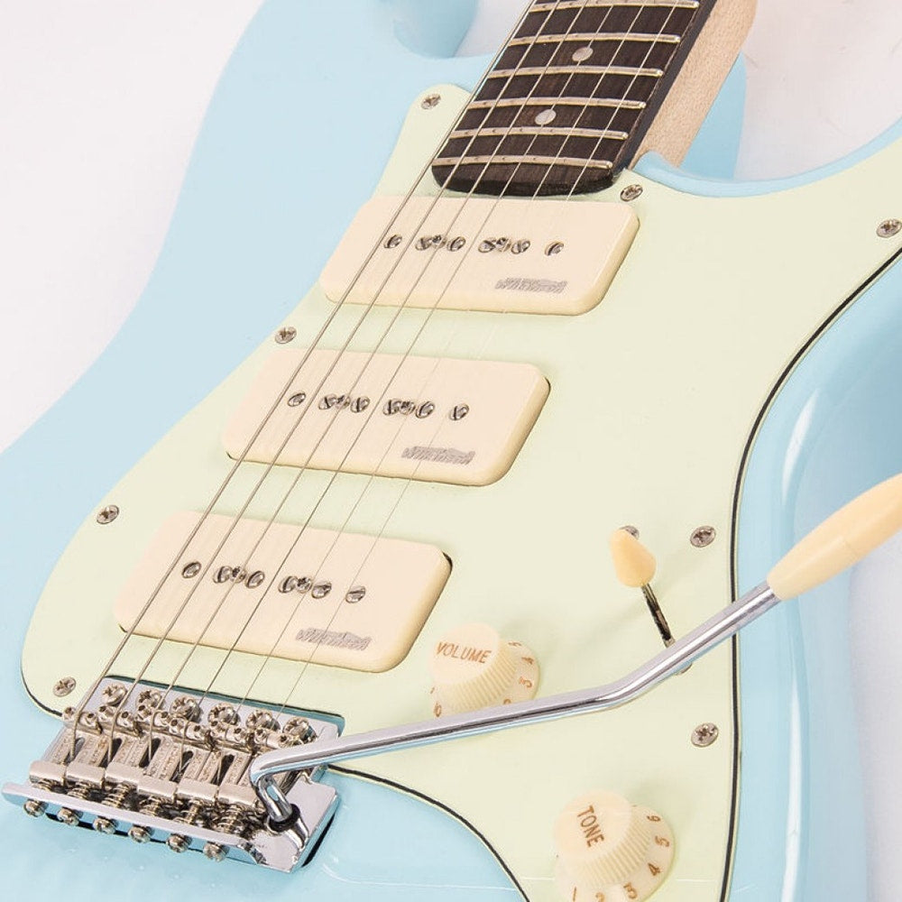 Vintage Guitars V6P Reissued Series Electric Guitar, Laguna Blue (E-STOCK)