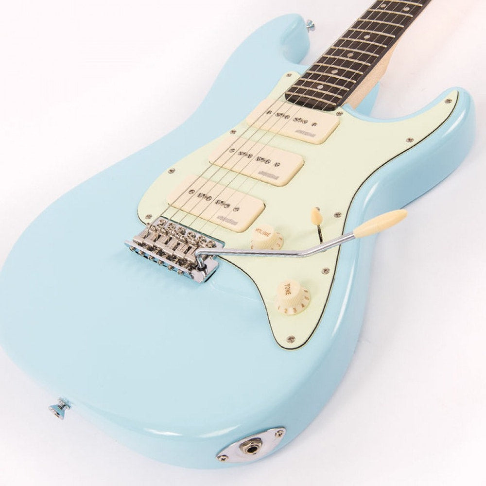 Vintage Guitars V6P Reissued Series Electric Guitar, Laguna Blue (E-STOCK)